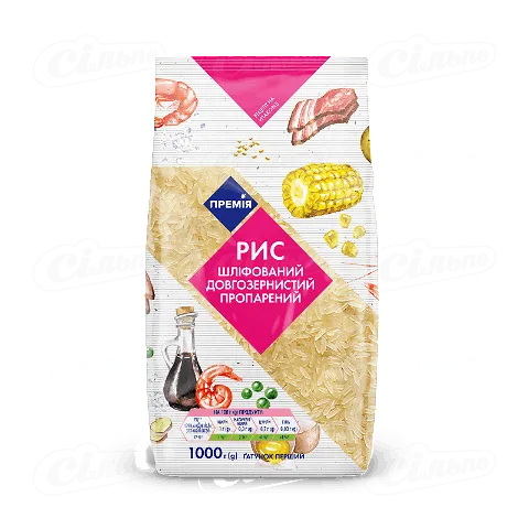 Рис «Премія»® шліфований пропарений довгозернистий, 1кг