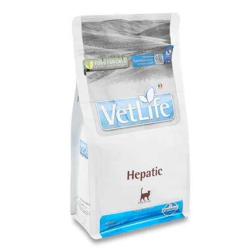 Корм для котів Vet Life Hepatic сухий, при хронічній печінковій недостатності, 400г, Farmina