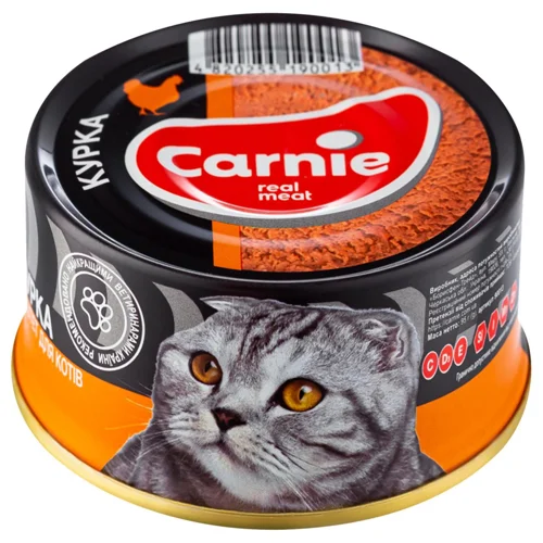 Корм вологий Carnie з куркою для дорослих котів 95г