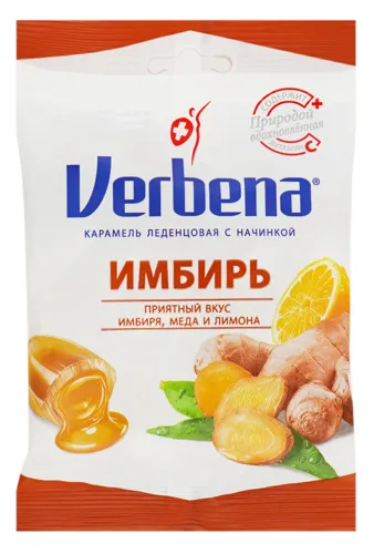Карамель льодяникова з начинкою Імбир Verbena м/у 60г