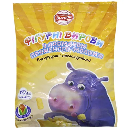 Вироби фігурні Вигода кукурудзяні пряжене молоко неглазуровані 60г
