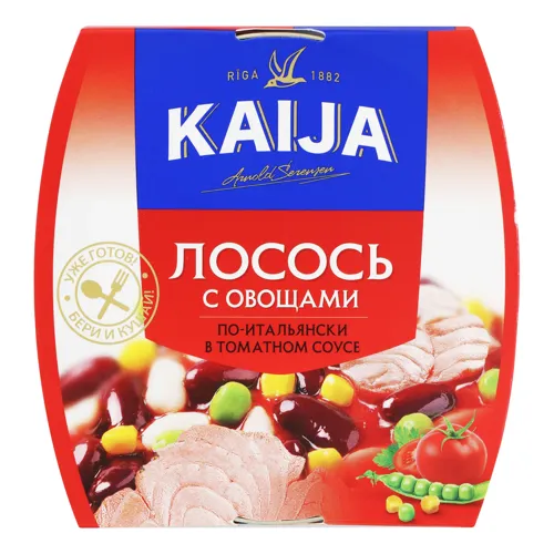 Лосось з овочами в томатному соусі По-італійськи Kaija к/у 220г