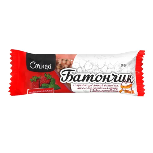 Батончик-мюслі полунично-м'ятний Cornexi м/у 20г