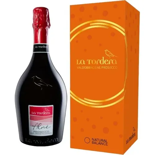 Вино ігристе La Tordera Alne Prosecco DOC Treviso, біле, екстра-сухе, в подарунковій упаковці, 0,75л