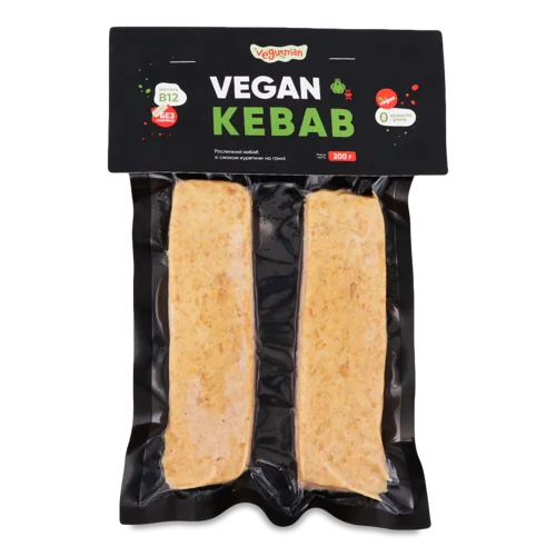 Кебаб Рослинний Зі Смаком Курятини На Грилі Vegan Vegurman Вакуумна Упаковка, 200г