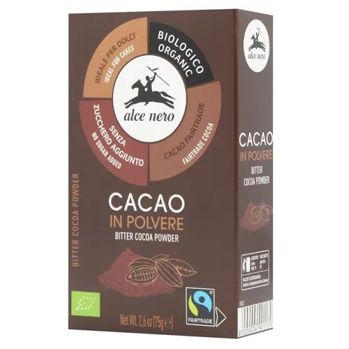 Какао-порошок Alce Nero Fairtrade без цукру органічний 75г