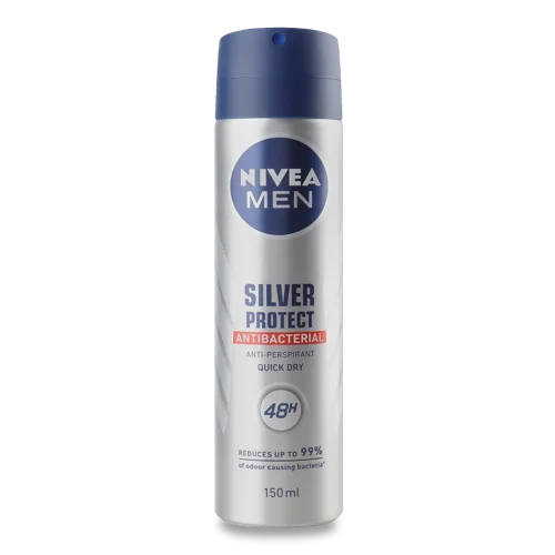 Антиперспірант Nivea Men Silver Protect, Антибактеріальний, 150 мл