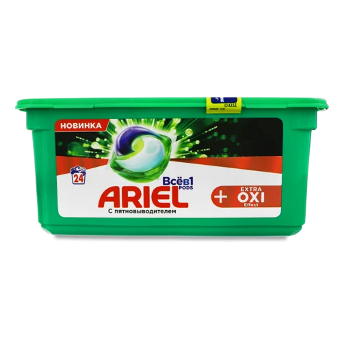 Миючий Засіб Синтетичний Рідкий В Розчинних Капсулах Extra Oxi Effect Ariel, 24х27.3г