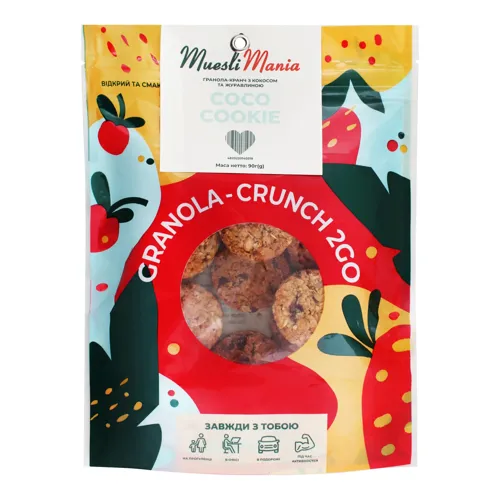 Гранола-кранч з кокосом та журавлиною Coco Cookie Muesli Mania д/п 90г