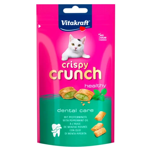 Ласощі для котів Vitakraft Crispy Crunch з м'ятою подушечки для зубів 60г