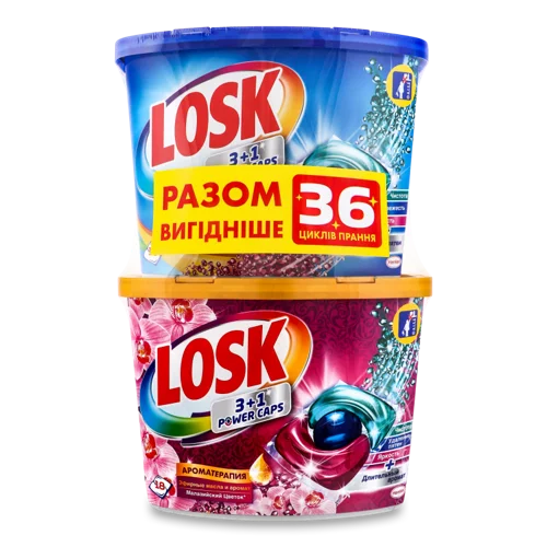 Капсули Для Прання Losk Power-caps Color 13г*18шт 234г, Ароматерапія Малайзійські Квіти 13г*18шт 234г