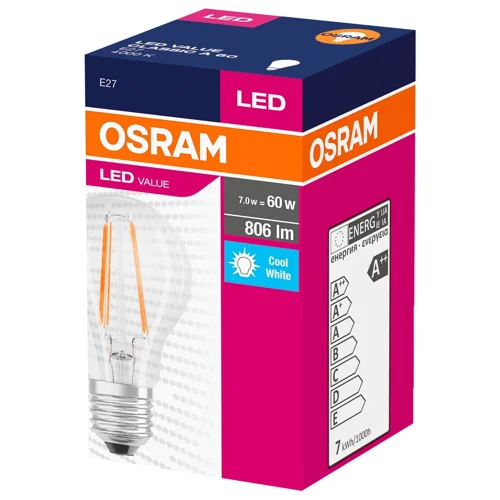Лампочка Osram LED Value Filament A60 7W 806Lm 4000К E27