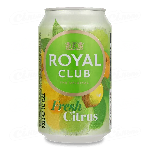 Напій Royal Club «Свіжий цитрус» безалкогольний газований, 0,33л