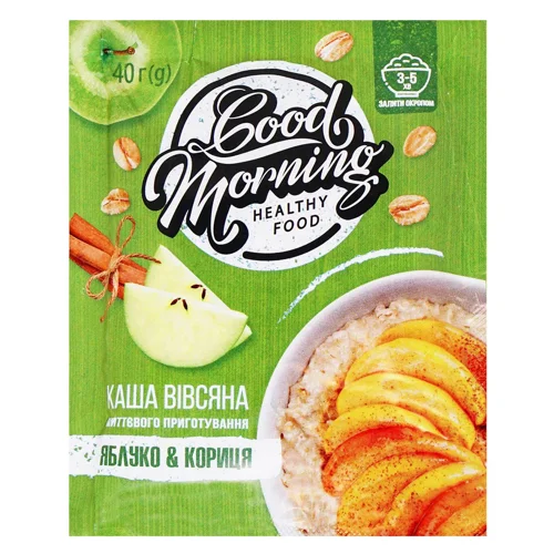 Каша вівсяна Good Morning з яблуком та корицею 40г