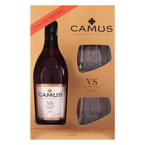 Набір Коньяк 0.7л 40% VS Elegance Camus+2склянки 1шт