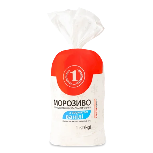 Морозиво 10% В/ґ Аромат Ванілі ТМ '1', 1 кг