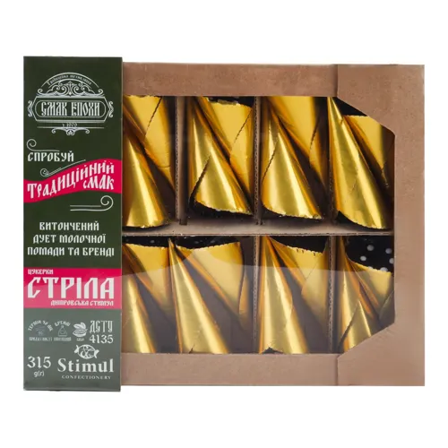 Цукерки глазуровані помадно-кремові Стріла Дніпровська Stimul к/у 315г