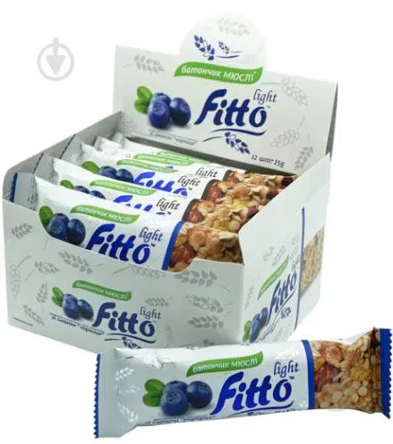 Батончик-мюслі Fitto light зі смаком чорниці 25г