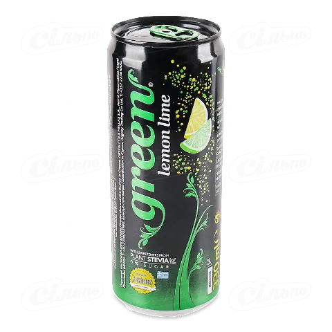 Напій Green зі смаком лимона та лайма безалкогольний газований, 0,33л