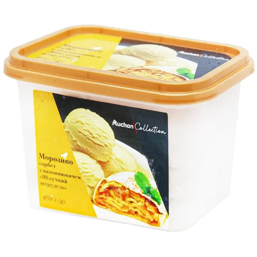Морозиво Auchan Collection Яблучний штрудель сорбет 400г