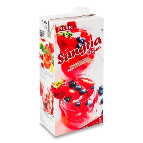 Напій Винний 1л 7% Червоний Солодкий з Соком Полуниці та Апельсина Sangria Rosso Picnic т/п