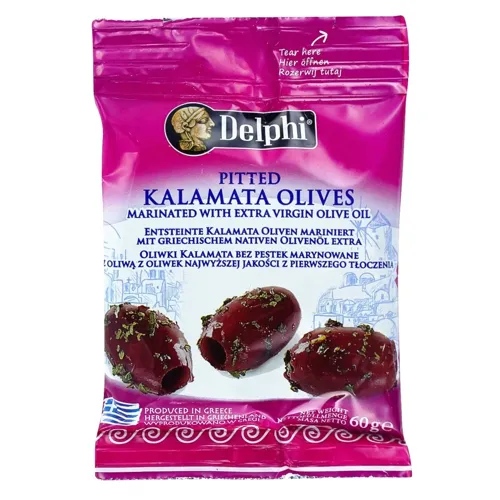 Оливки Delphi Каламата без кісточки мариновані 60г
