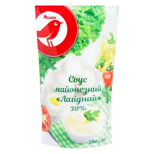 Соус майонезний Ашан Лагідний 30% 180г