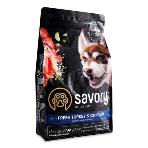 Корм Сухий Fresh Turkey & Chicken Junior В/К, Великий, Смачний, 3 кг