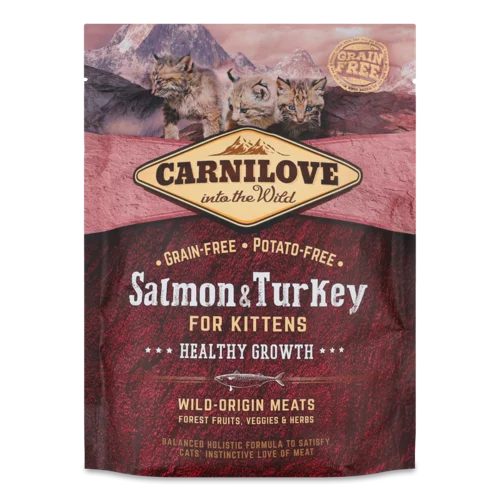 Корм сухий для кошенят з лолосем та індичкою Carnilove, натуральна оболонка, 400г
