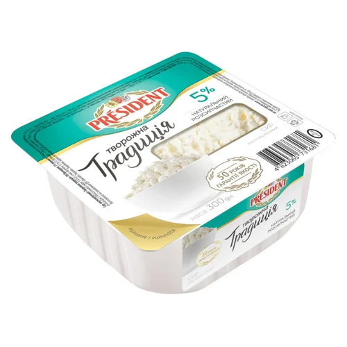 Сир кисломолочний President Творожна традиція 5% 300г