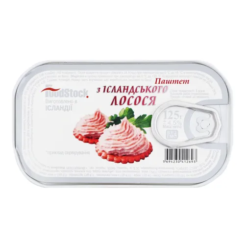 Паштет з ісландського лосося Food Stock з залізної банки 125г