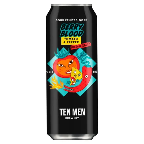 Пиво Ten Men Berry Blood: Tomato and Pepper Pico de Gallo Edition напівтемне нефільтроване 12,5% 0,5л