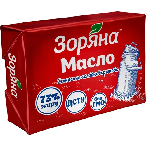 Масло Зоряна 73% солодковершкове селянське 180г