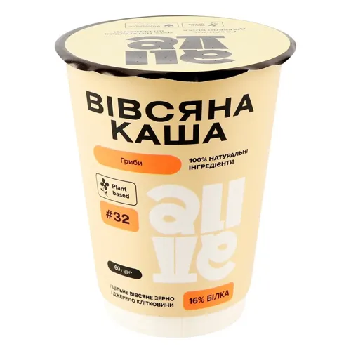 Каша вівсяна Alive Гриби миттєвого приготування 60г