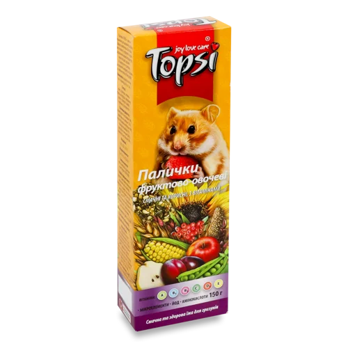Палички Для Гризунів Фруктово-Овочеві Topsi Картонна Упаковка 150г