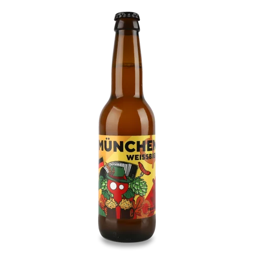 Пиво Світле Пшеничне Нефільтроване Непастеризоване Munchen Weissbier, 0.33л, 4.3% в/ґ