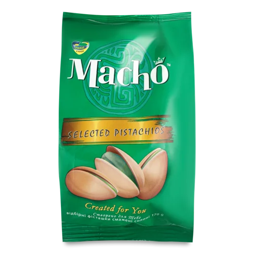 Фісташки Смажені Солоні Вищого Ґатунку Macho, 170г