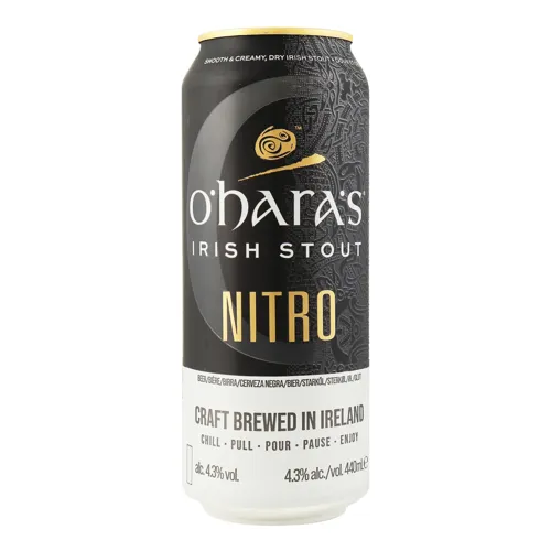 Пиво 0.44л 4.3% темне фільтроване пастеризоване солодове Nitro Irish stout O'hara's з/б