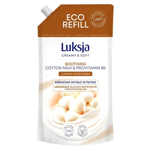 Мило рідке Luksja Creamy & Soft Бавовна та провітамін В5 запаска 900мл
