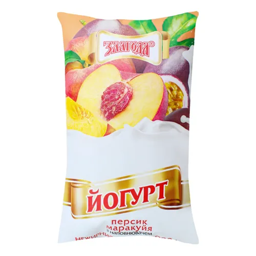 Йогурт нежирний «Персик-маракуйя» Злагода 900г