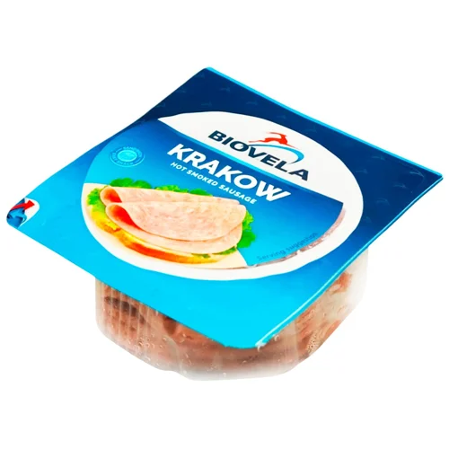 Ковбаса Biovela Krakow напівкопчена нарізка 180г