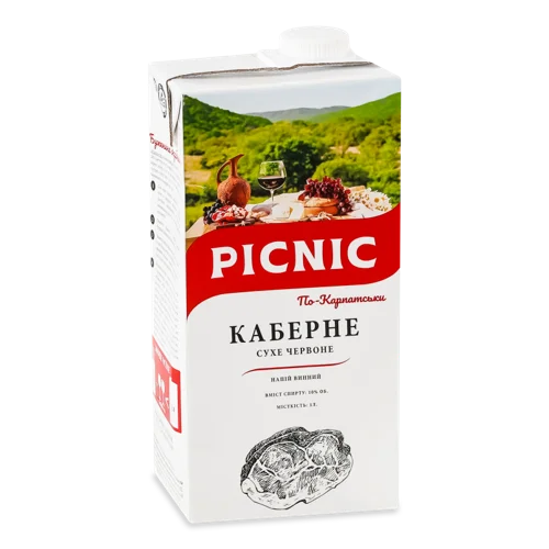 Вино Червоне Сухе Каберне По-Карпатськи, т/п, 10% алк., 1л
