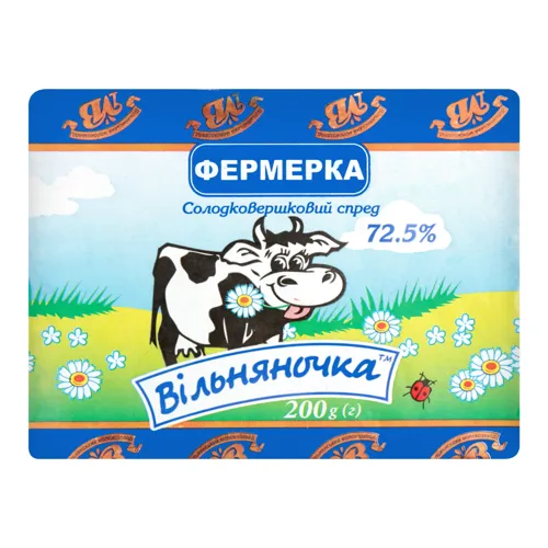 Спред 72.5% солодковершковий Фермерка Вільняночка м/у 200г