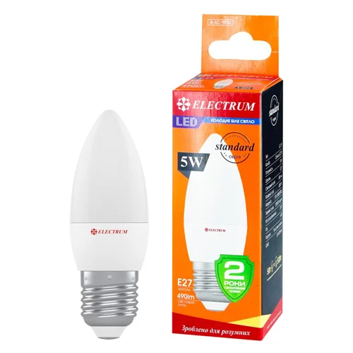 Лампа Electrum світлодіодна свіча 5W PA LC-31 Е27 4000 A-LC-1932