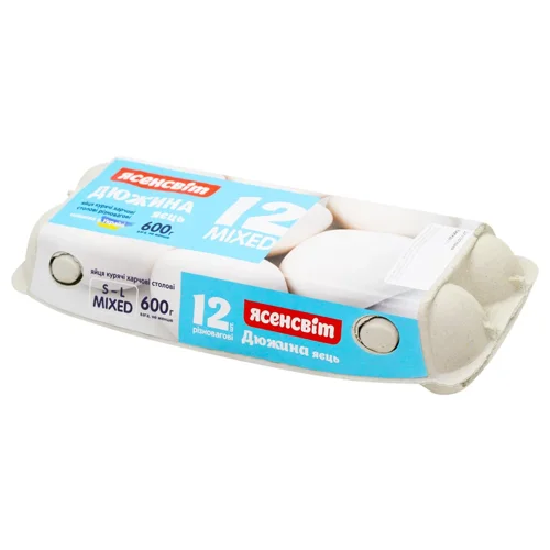 Яйця курячі Ясенсвіт Дюжина яєць різновагові 12шт