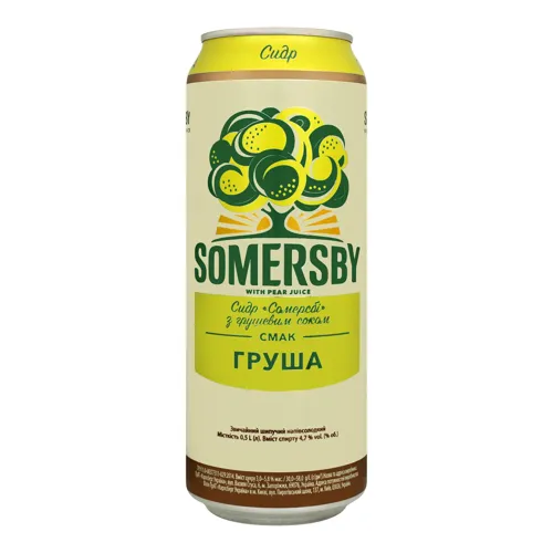 Сидр 0.5л 4.7% з грушевим соком напівсолодкий Somersby