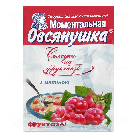Каша «Овсянушка» з фруктозою та малиною, 40г