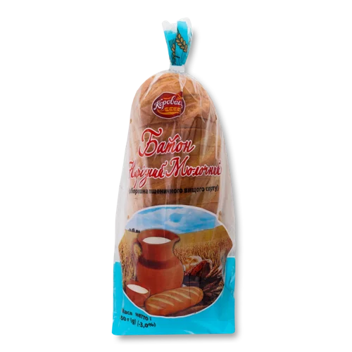 Батон Молочний Вищого Ґатунку Нарізний, 350г