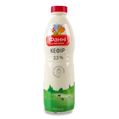 Кефір Вищого ґатунку 2.5% Фанні п/пл, 750г