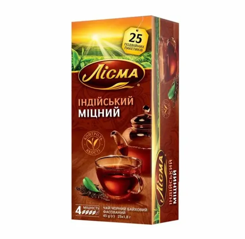 Чай чорний Лісма Індійський Міцний в пакетиках 25шт*1,8г, 45г